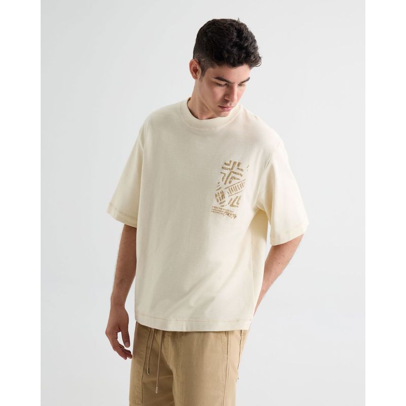 SEVEN SEVEN - Camiseta Para Hombre Manga Corta Cuello Redondo Color Crema Marca Seven Seven 45092699