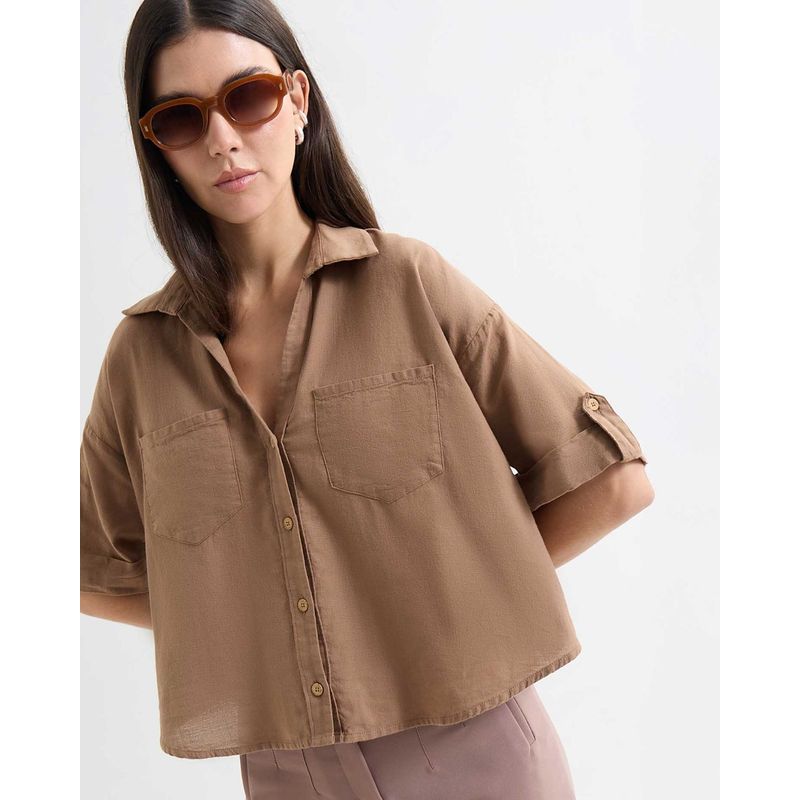 SEVEN SEVEN - Blusa Para Mujer Manga Corta Color Taupe Marca Seven Seven #28124013