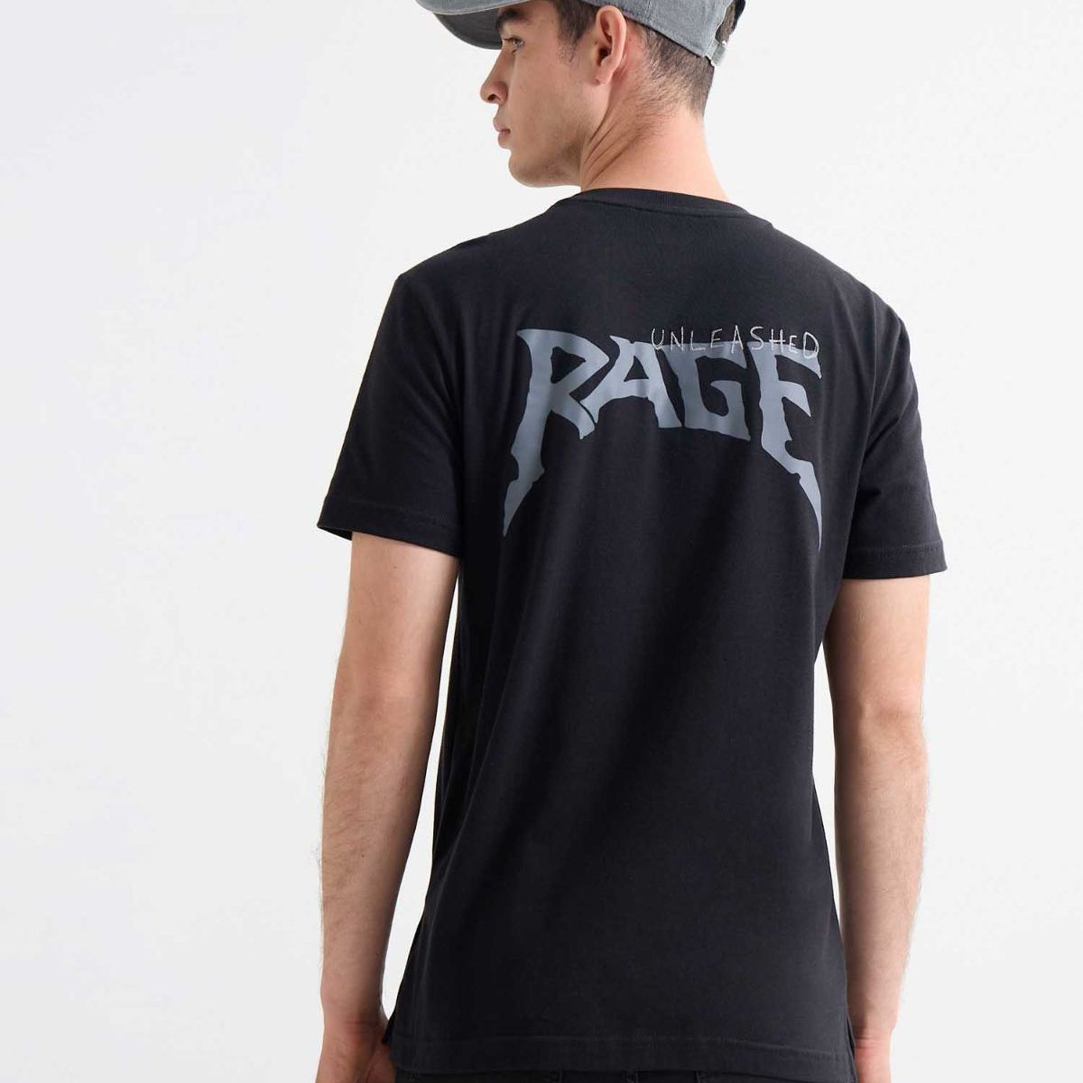 SEVEN SEVEN - Camiseta Estampada Con Bordado  Para Hombre Negro Seven Seven