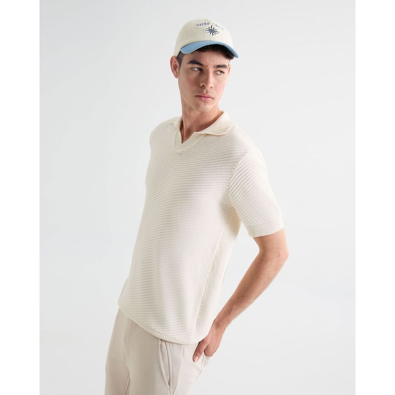 SEVEN SEVEN - Polo Para Hombre Cuello Tejido Sin Bolsillo Color Crudo Marca Seven Seven #45110891