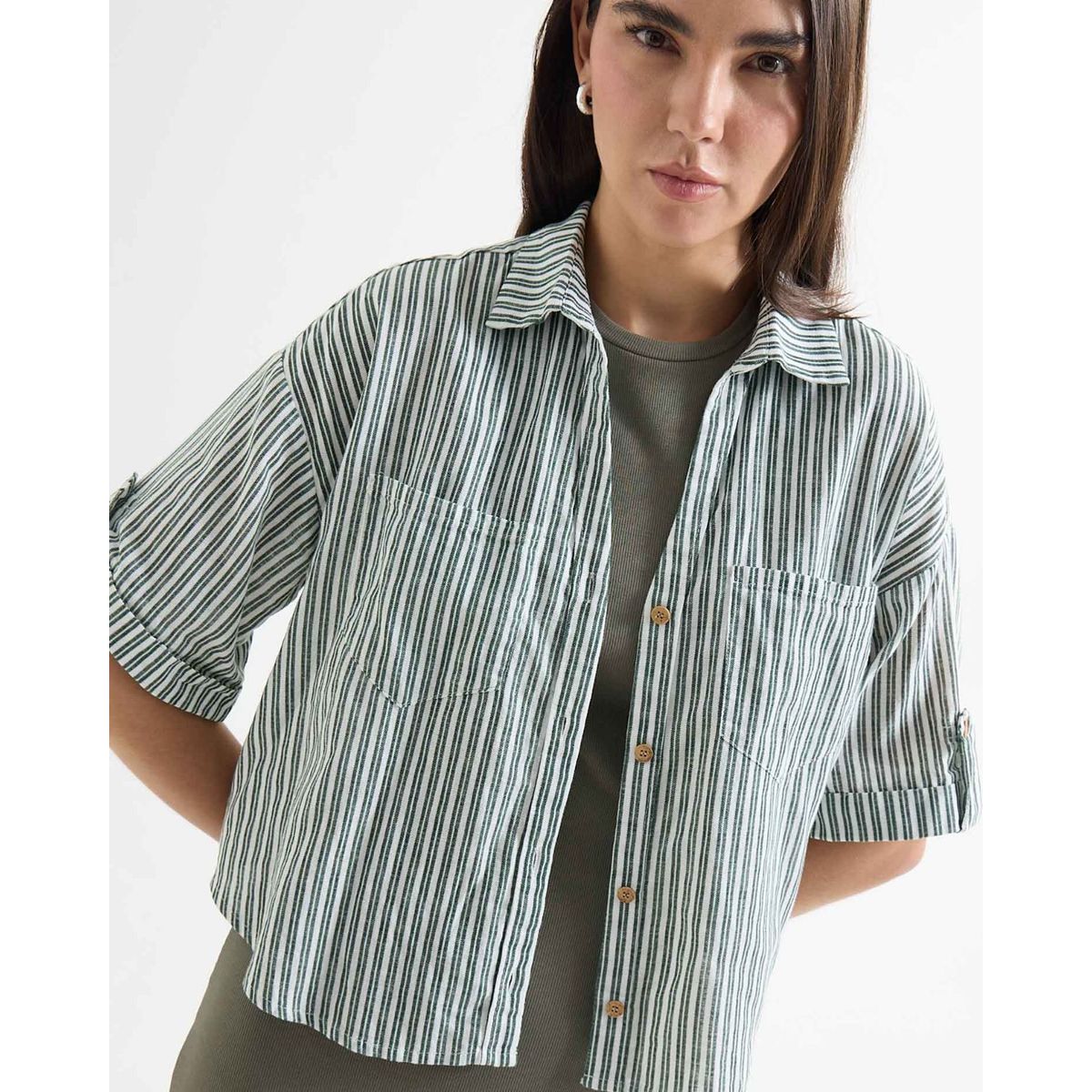 SEVEN SEVEN - Blusa Para Mujer Manga Corta Color Verde Marca Seven Seven #28124012