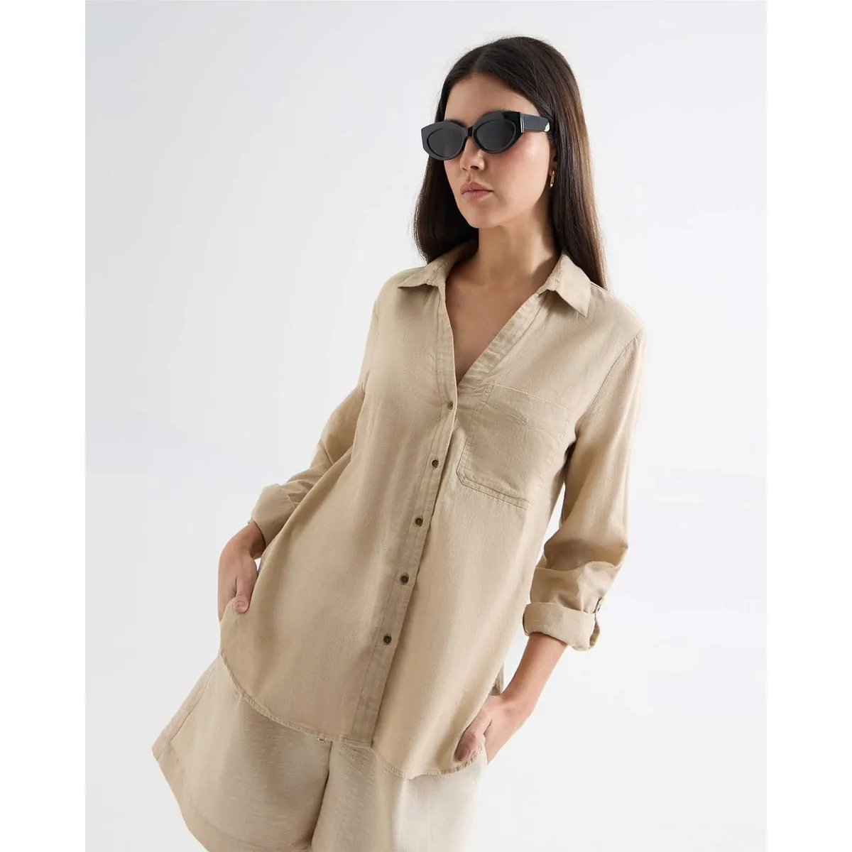 SEVEN SEVEN - Blusa Para Mujer Manga Larga Color Beige Marca Seven Seven #28124018