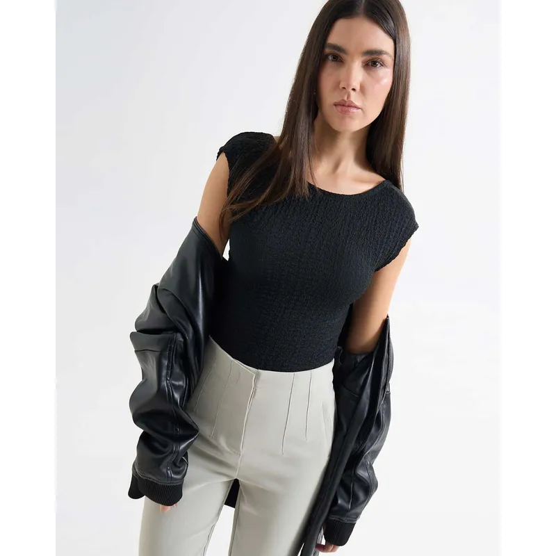 SEVEN SEVEN - Camiseta Para Mujer Manga Corta Moda Color Negro Marca Seven Seven #28096233