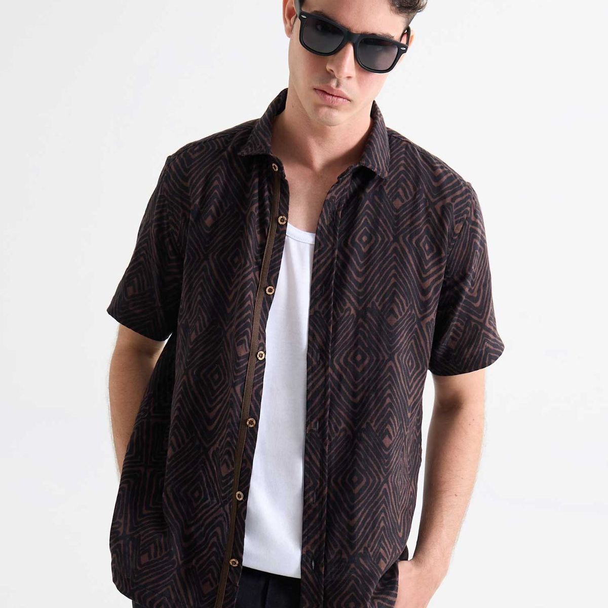 SEVEN SEVEN - Camisa De Hombre  Color Café Marca Seven Seven #45012126