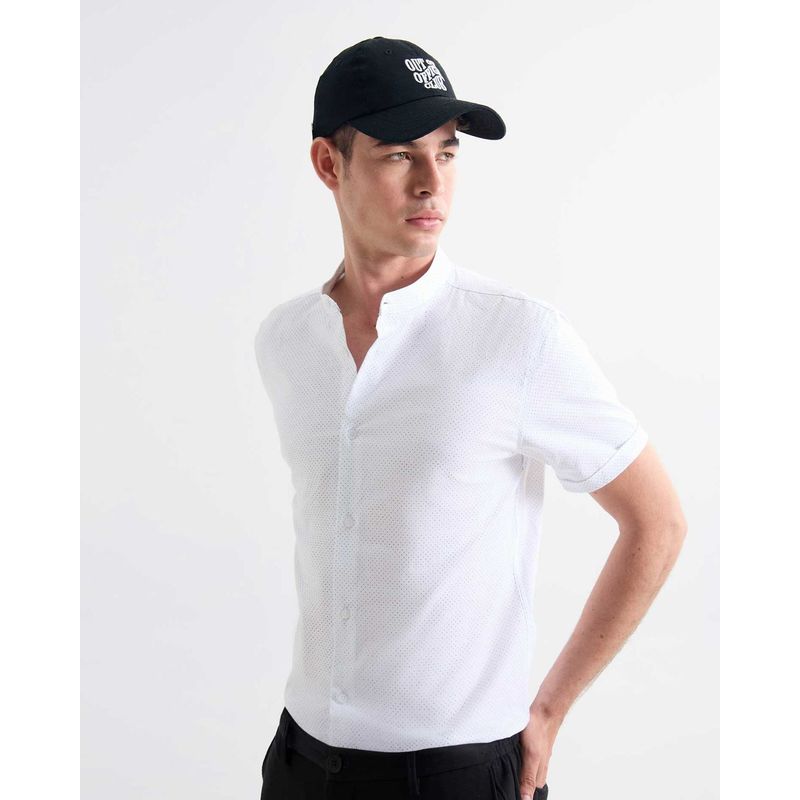 SEVEN SEVEN - Camisa Para Hombre Manga Corta Sin Bolsillo Cuello Neru Color Crudo Marca Seven Seven #45012119