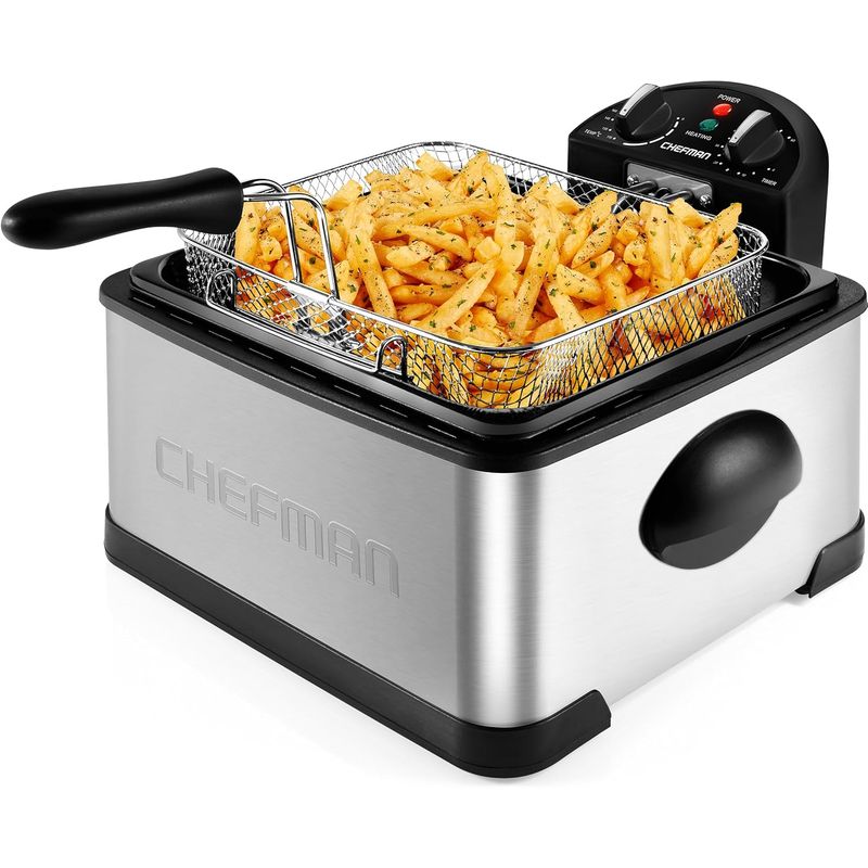 CHEFMAN - Freidora Profunda Chefman 45L Temporizador Acero Inoxidable
