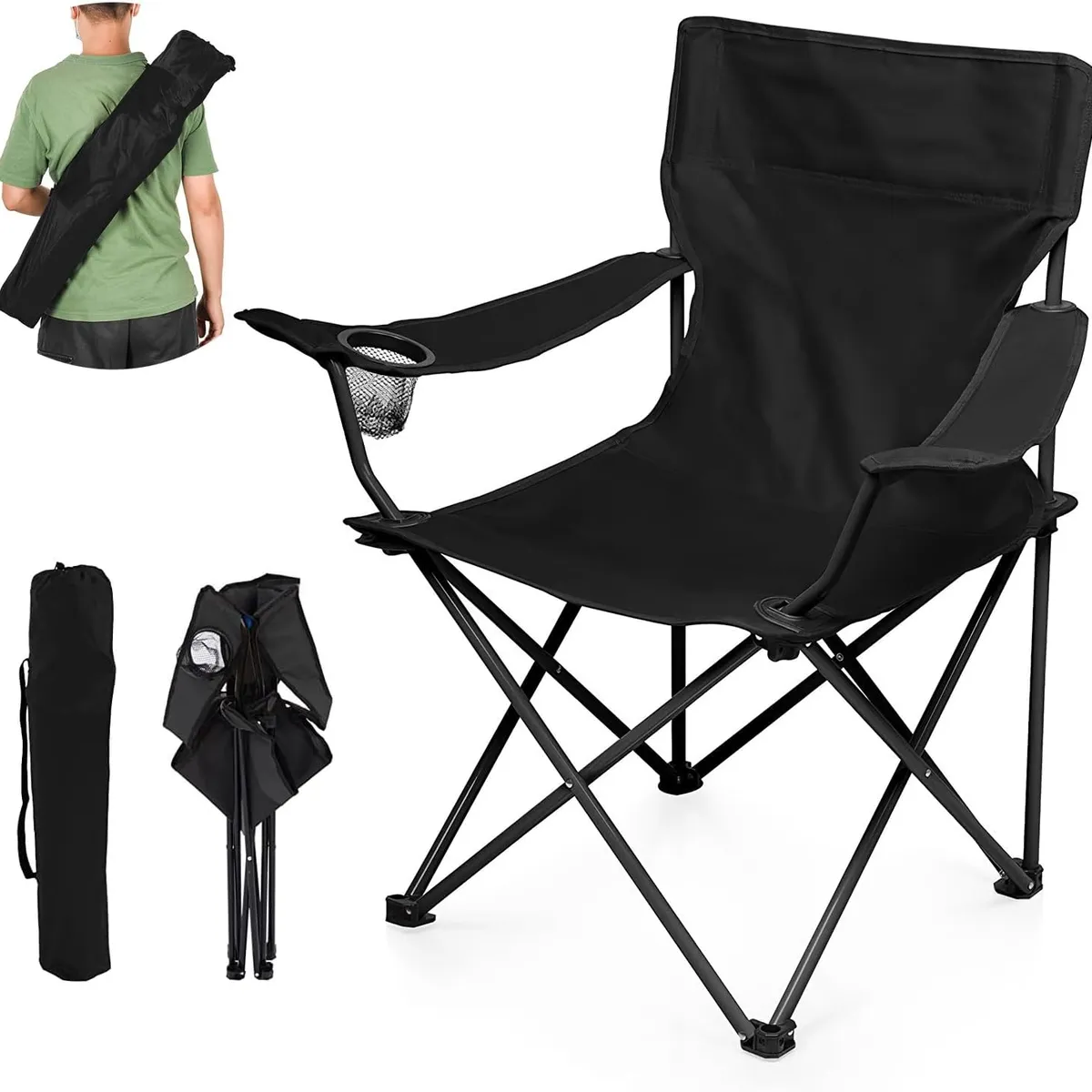 HOME - SILLA CAMPING PLEGABLE EXTRAGRANDE CON BRAZOS