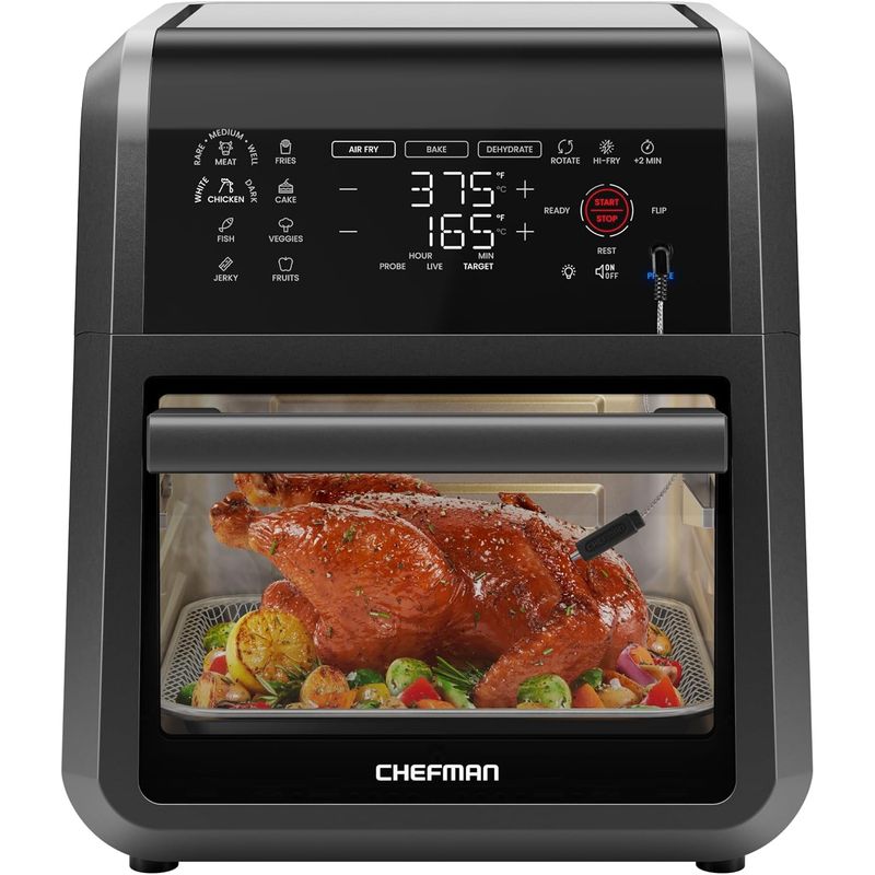 CHEFMAN - Freidora de Aire CHEFMAN 12Qt 5 en 1 con Termómetro Smart