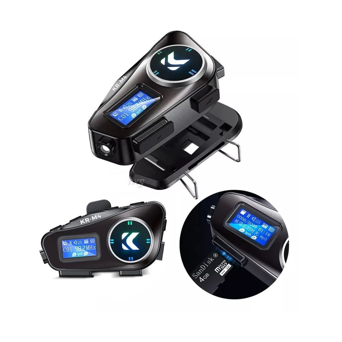 GENERAC - Intercomunicador Moto Inalambrico Bluetooth Radio KR-M4