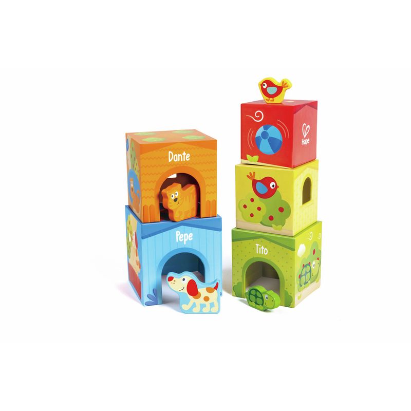 HAPE - CUBOS APILABLES SOL Y CAMPO HAPE - JUEGO DIDÁCTICO
