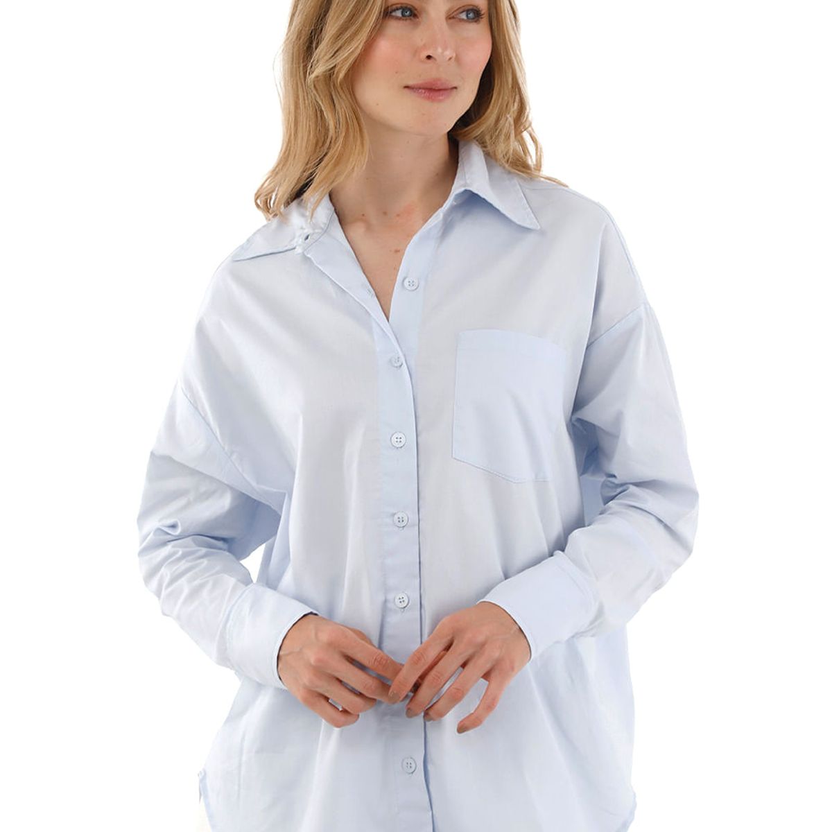 MERCEDES CAMPUZANO - Camisa boyfriend haven mercedes campuzano de mujer - azulcl