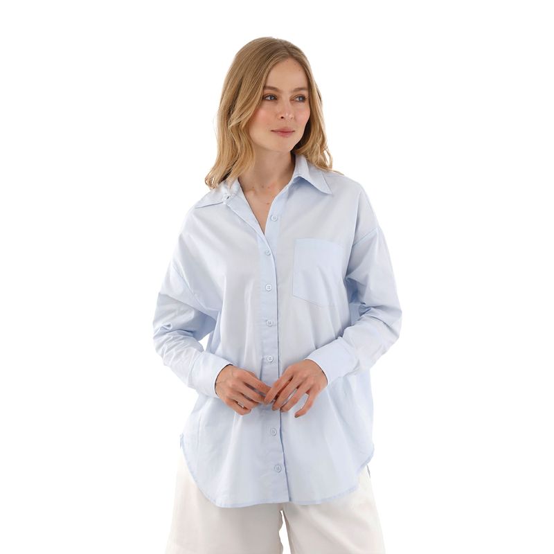 MERCEDES CAMPUZANO - Camisa boyfriend haven mercedes campuzano de mujer - azulcl