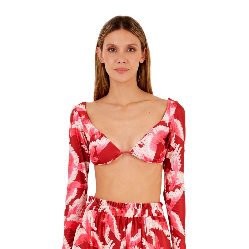 MERCEDES CAMPUZANO - Top Renata Estampado Rojo