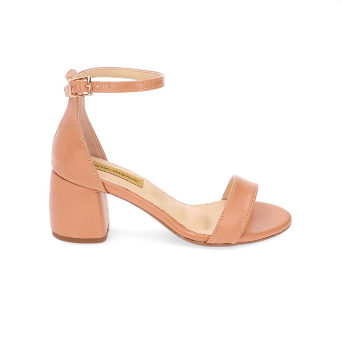 MERCEDES CAMPUZANO - Sandalia Tacon Chin Mercedes Campuzano de Mujer-Nude