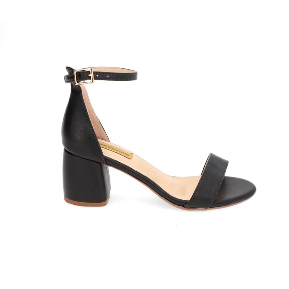 MERCEDES CAMPUZANO - Sandalia Tacon Chin Mercedes Campuzano de Mujer Negro