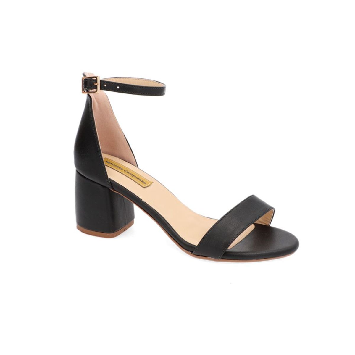 MERCEDES CAMPUZANO - Sandalia Tacon Chin Mercedes Campuzano de Mujer Negro