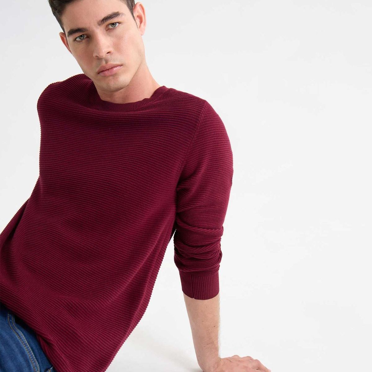 SEVEN SEVEN - Saco Para Hombre Cuello Redondo Color Vino Marca Seven Seven #45330238