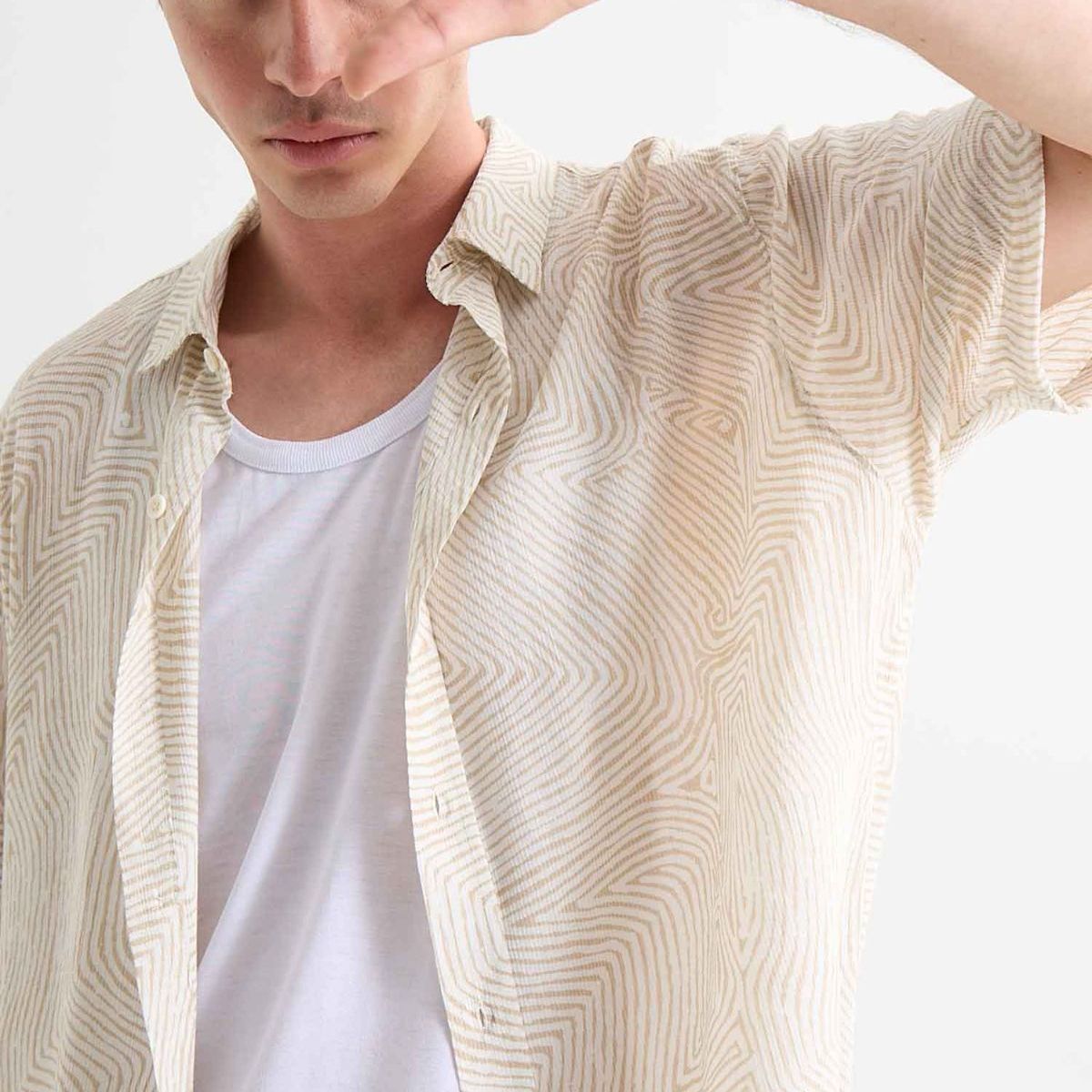 SEVEN SEVEN - Camisa De Hombre  Color Crema Marca Seven Seven #45012128