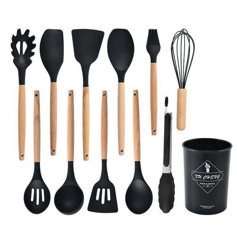 DAYOSHOP - Set 12 Utensilios De Cocina Silicona Resistente Calor Juego