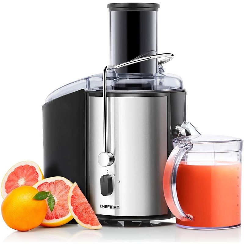 CHEFMAN - Extractor de jugos Chefman 2 velocidades tubo ancho 1L fácil limpieza