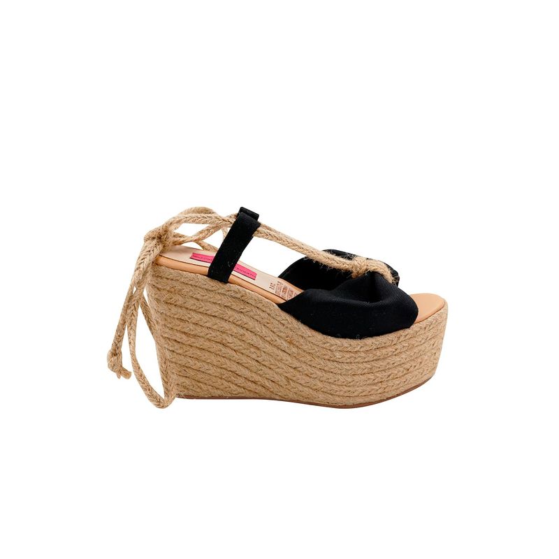 MERCEDES CAMPUZANO - Spadrilla Plataforma Vivien Mercedes Campuzano de Mujer Negro