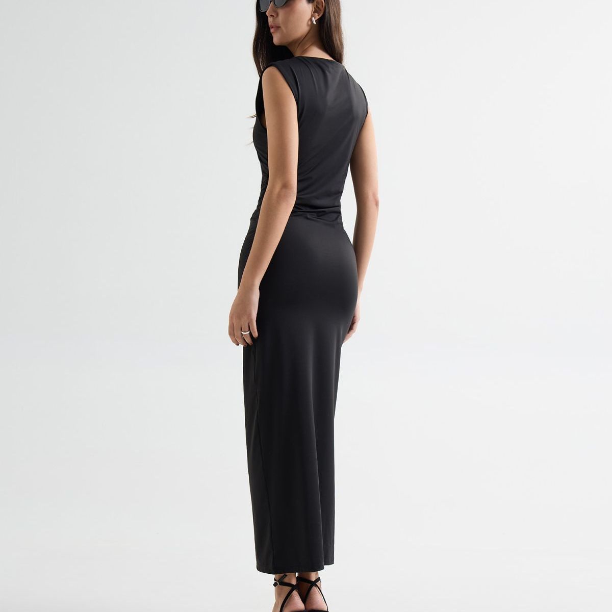 SEVEN SEVEN - Vestido Efecto Drapeado  Para Mujer Negro Seven Seven