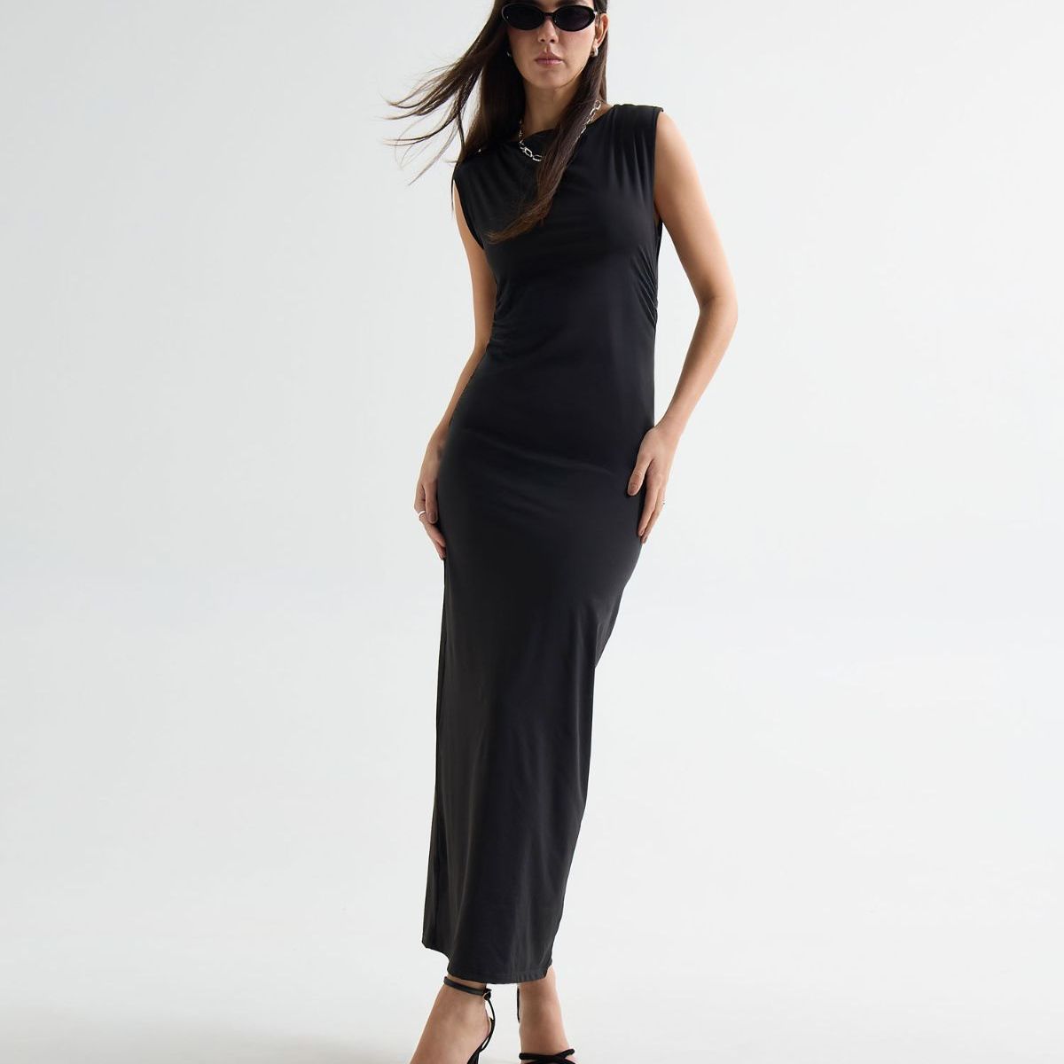 SEVEN SEVEN - Vestido Efecto Drapeado  Para Mujer Negro Seven Seven