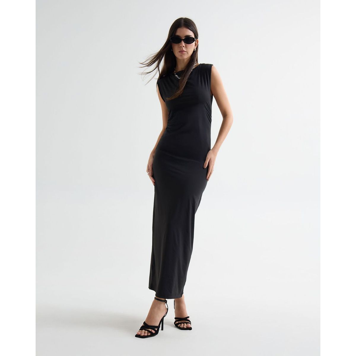 SEVEN SEVEN - Vestido Efecto Drapeado  Para Mujer Negro Seven Seven