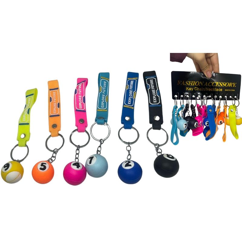 MAZUGI - Llavero en forma de pelota d billar colores brillantes x1und