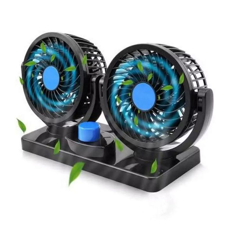 DAYOSHOP - Ventilador De Carro Duo 12 Voltios Giro 360 Grados