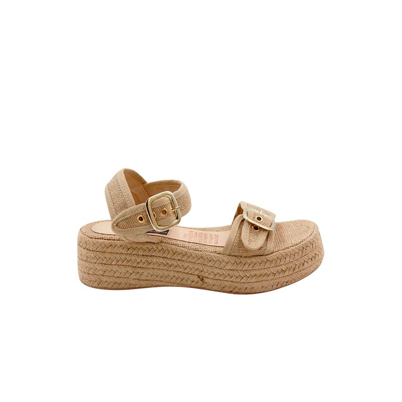 MERCEDES CAMPUZANO - Spadrilla Plataforma Shine Mercedes Campuzano de Mujer Beige