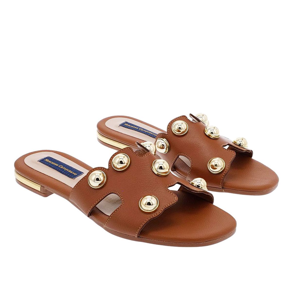 MERCEDES CAMPUZANO - Sandalia Taches Cat Mercedes Campuzano de Mujer - Miel