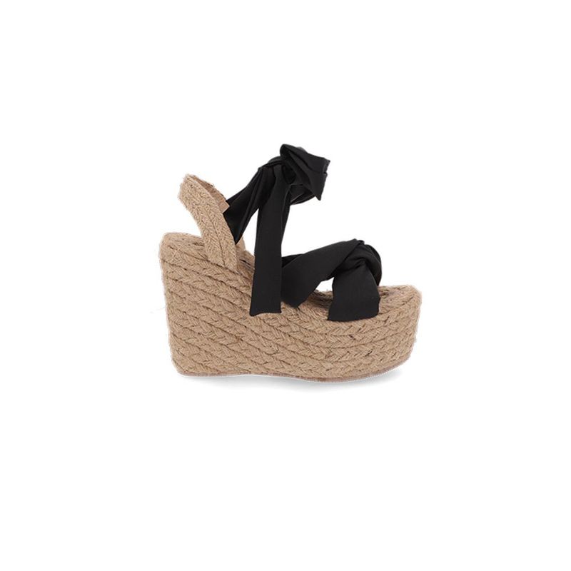 MERCEDES CAMPUZANO - Spadrilla Plataforma Suki Mercedes Campuzano de Mujer Negro