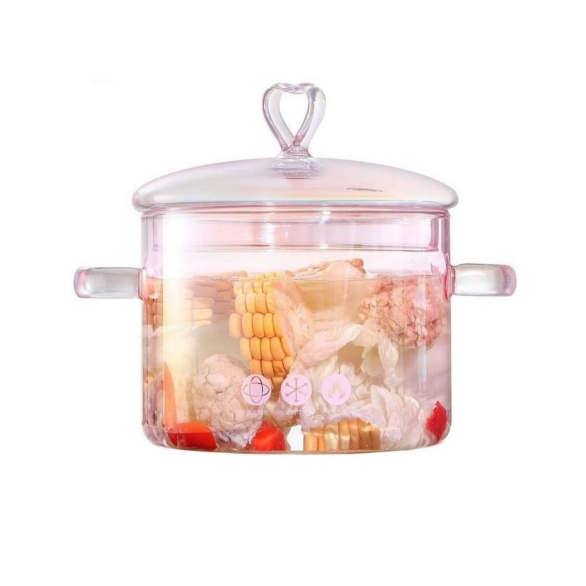 DAYOSHOP - Ollas Transparentes Cocinar 1500 Ml Cristal Resistente Calor