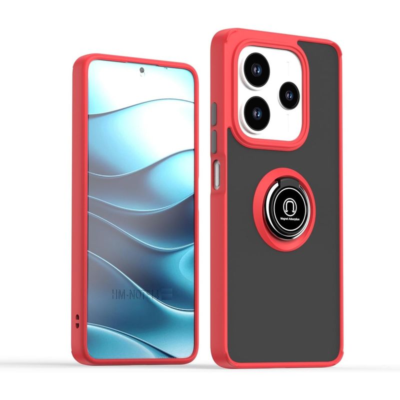 GENERICO - Funda Estuche Mate Con Anillo Compatible Xiaomi Note 14 5G Rojo