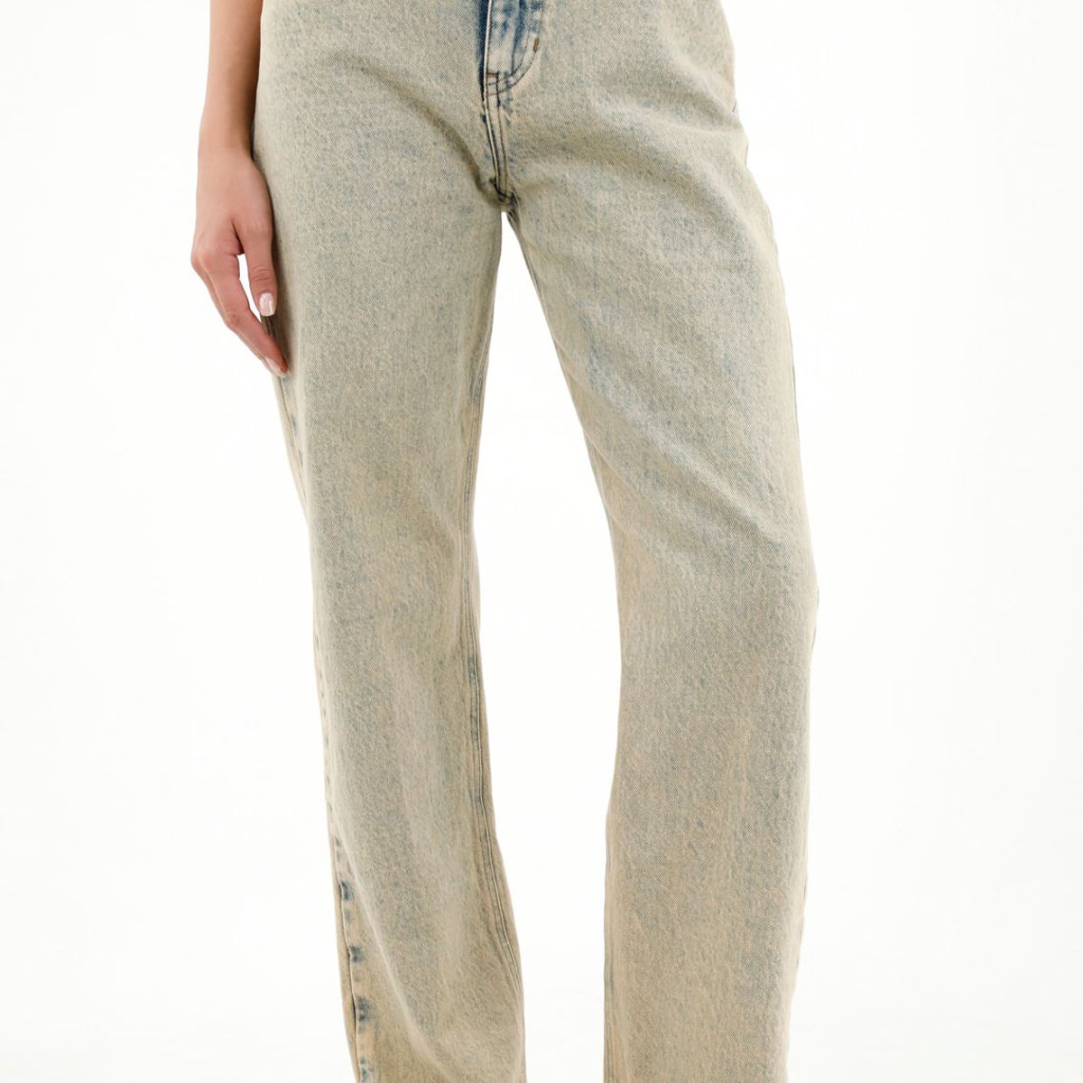 TENNIS - Jean azul de tiro alto para mujer