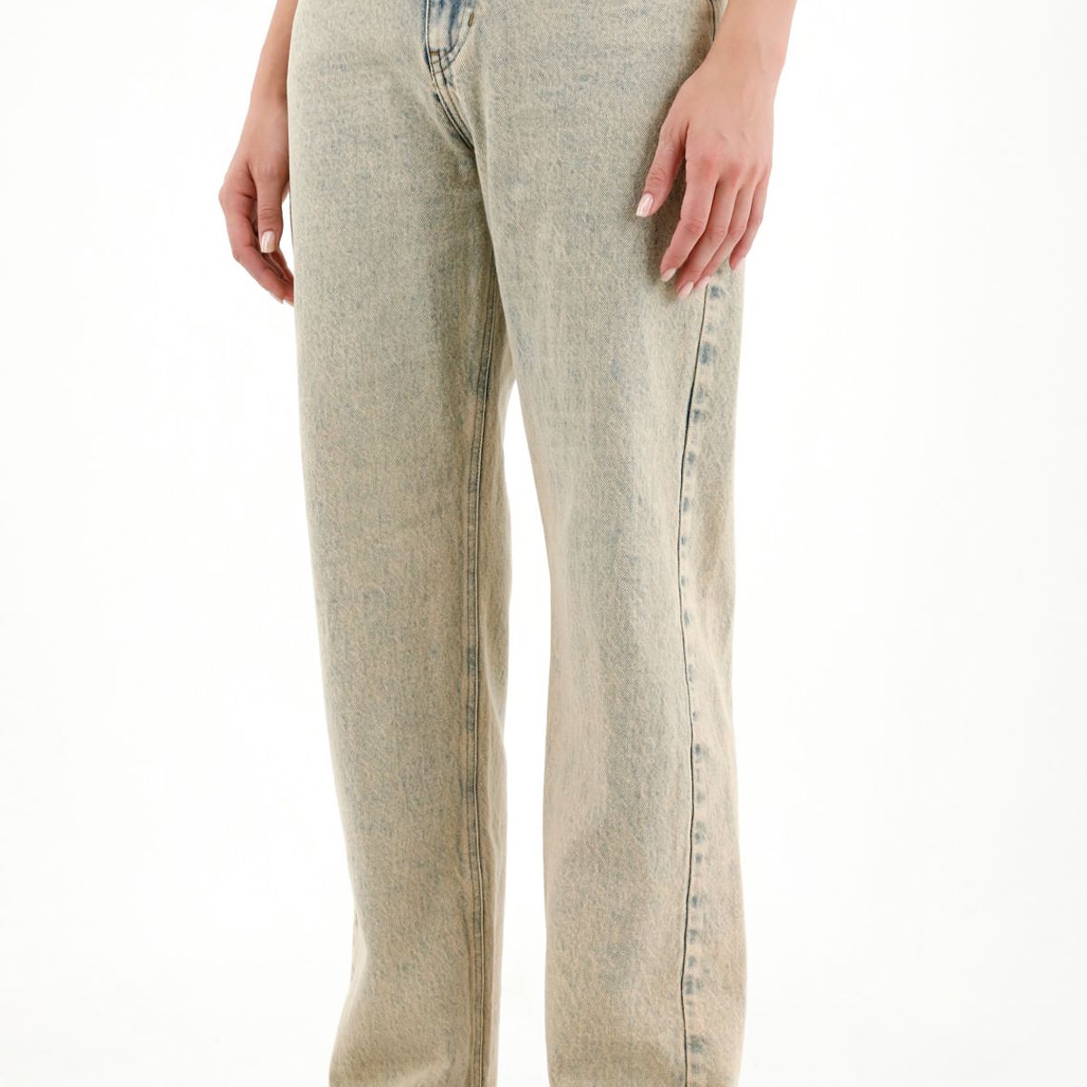 TENNIS - Jean azul de tiro alto para mujer