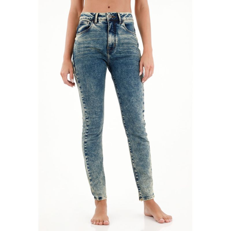 TENNIS - Jean Jegging tiro alto con dirty para mujer