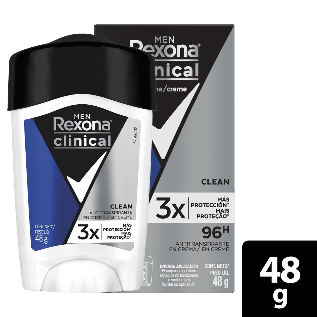 REXONA - Desodorante Soft Solid Clinical Rexona Hombre 48gr