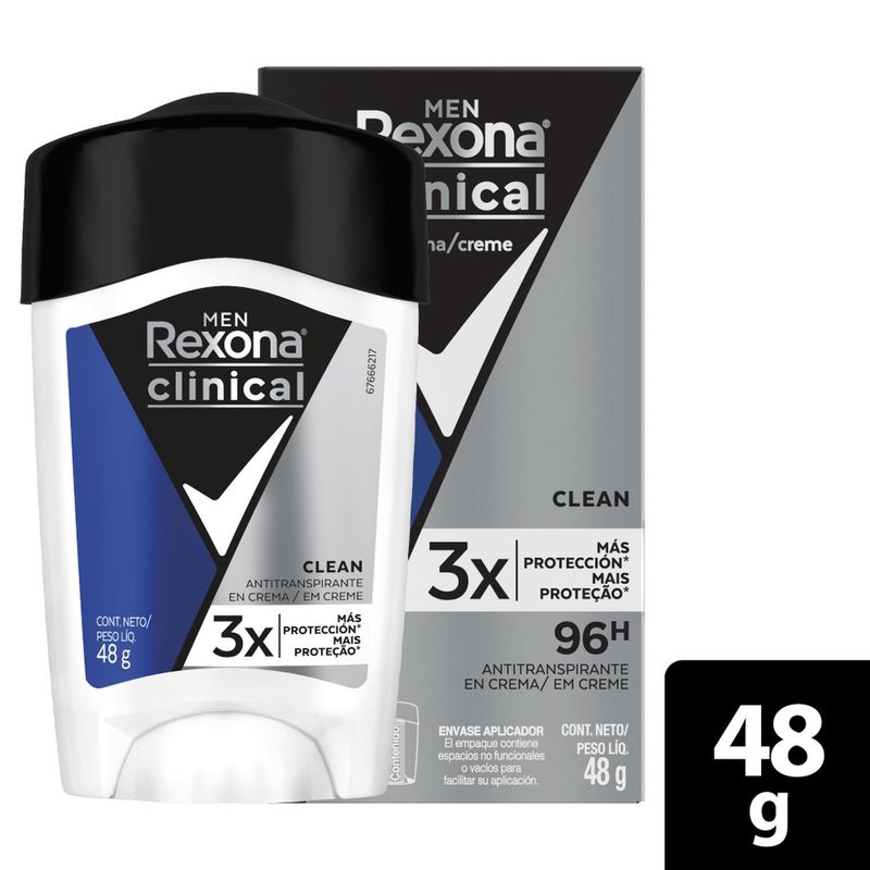 REXONA - Desodorante Soft Solid Clinical Rexona Hombre 48gr