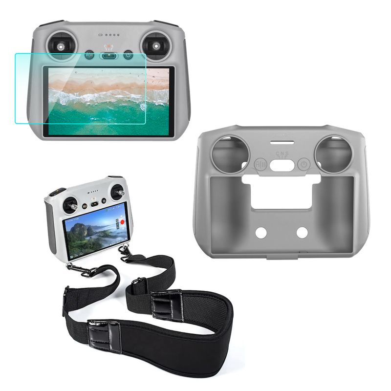 GENERICO - Silicona + Vidrio Templado + Correa Para Control Dji Rc