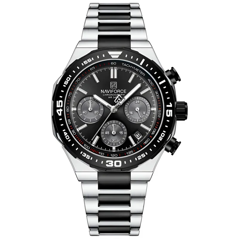 NAVIFORCE - Reloj Naviforce Casual Nf8049 Crono Hombre Acero+ Estuche