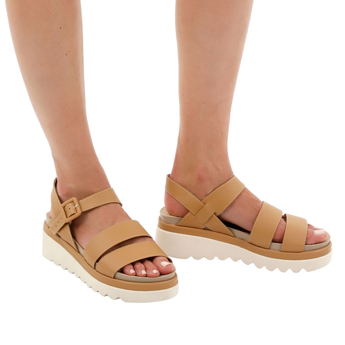 MERCEDES CAMPUZANO - Sandalia Plataforma Brett Mercedes Campuzano de Mujer Beige