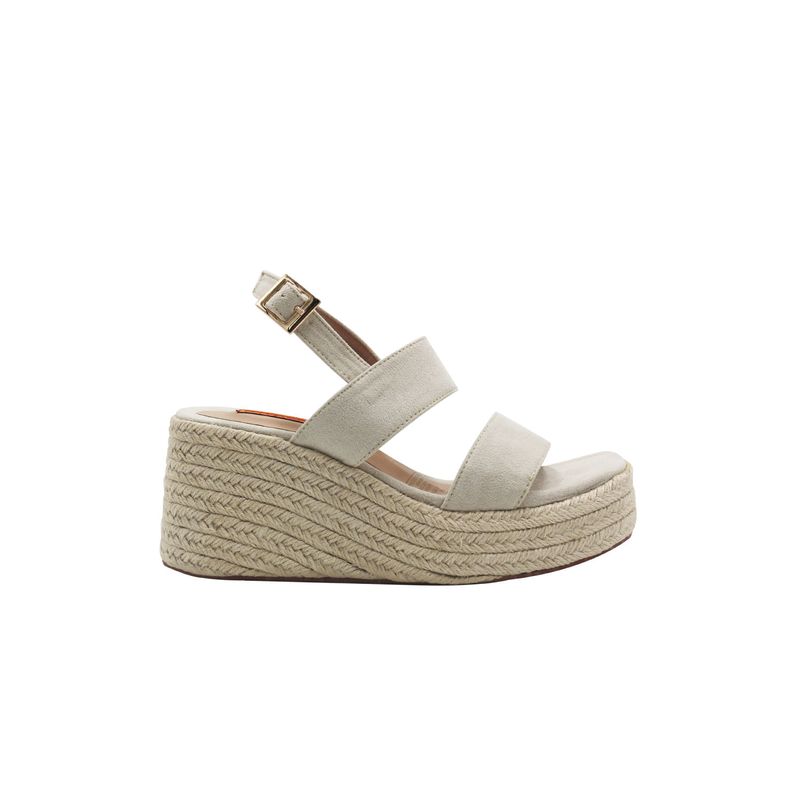 MERCEDES CAMPUZANO - Spadrilla Plataforma Victoria Mercedes Campuzano de Mujer Beige