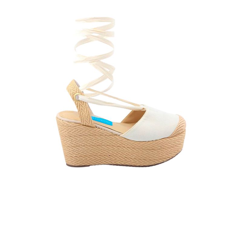 MERCEDES CAMPUZANO - Spadrilla Plataforma Mercedes Campuzano de Mujer Beige