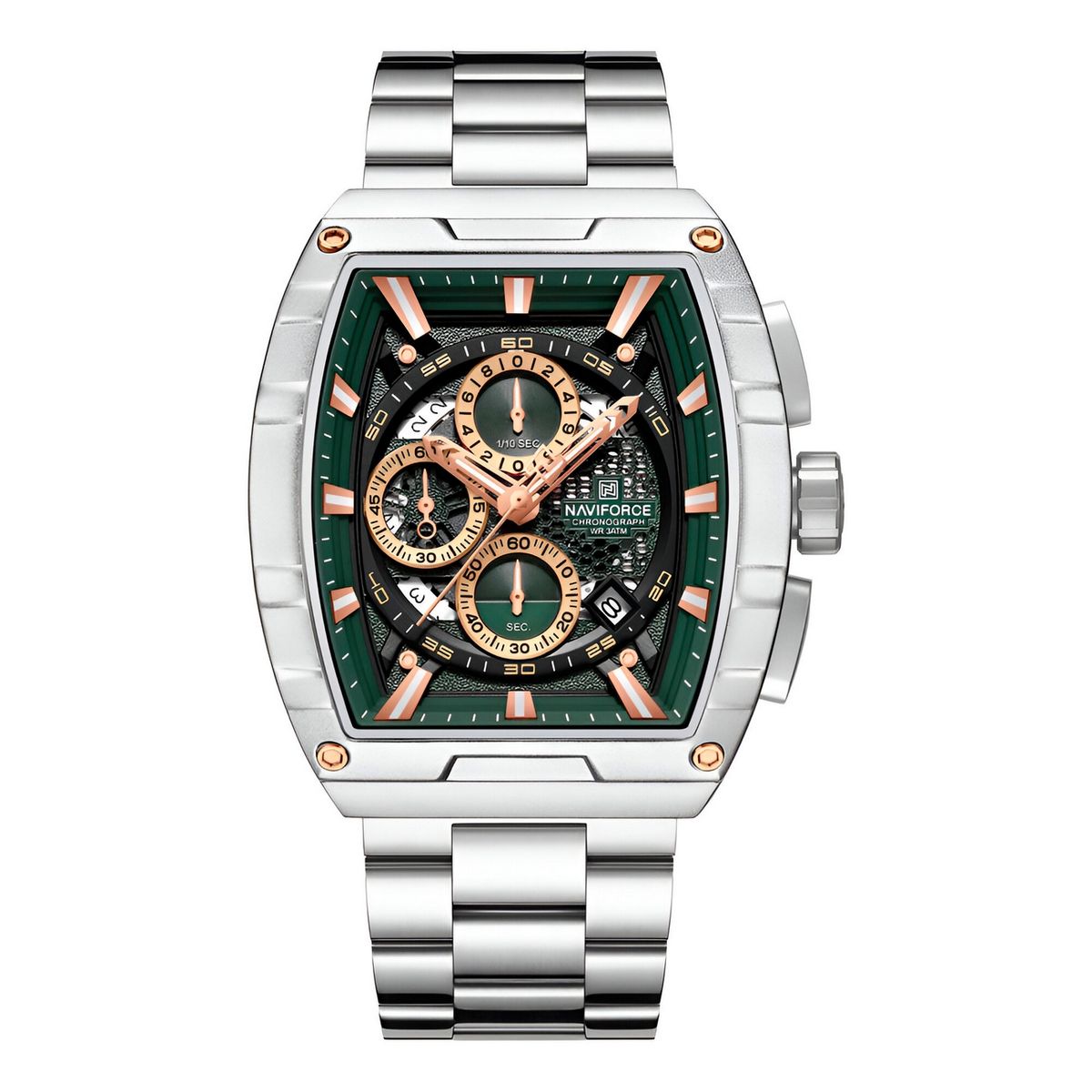 NAVIFORCE - Reloj Naviforce Casual Nf8066 Crono Hombre Acero+ Estuche