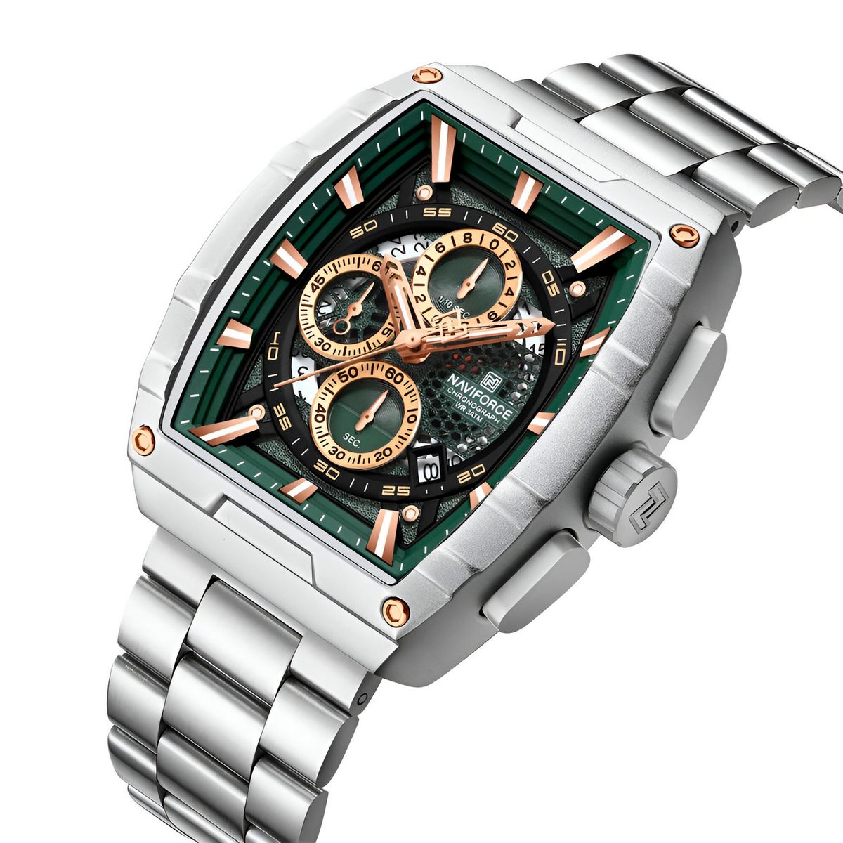 NAVIFORCE - Reloj Naviforce Casual Nf8066 Crono Hombre Acero+ Estuche