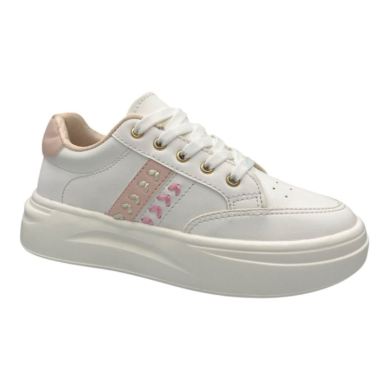 CALZADO BONT - Tenis Dama Marfil Rosa Bont Glow