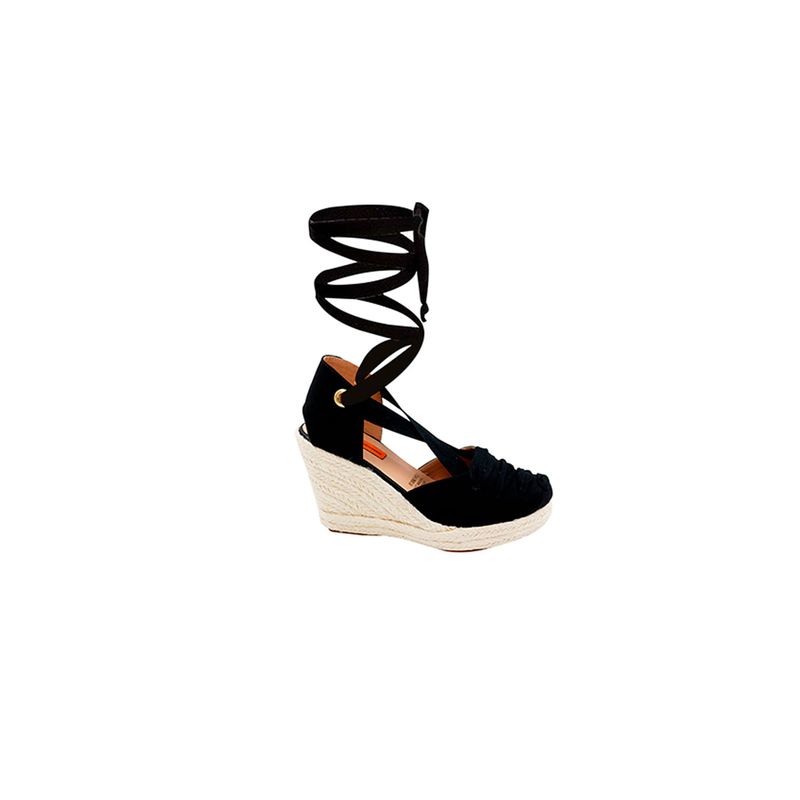 MERCEDES CAMPUZANO - Spadrilla Plataforma Sole Mercedes Campuzano de Mujer Negro
