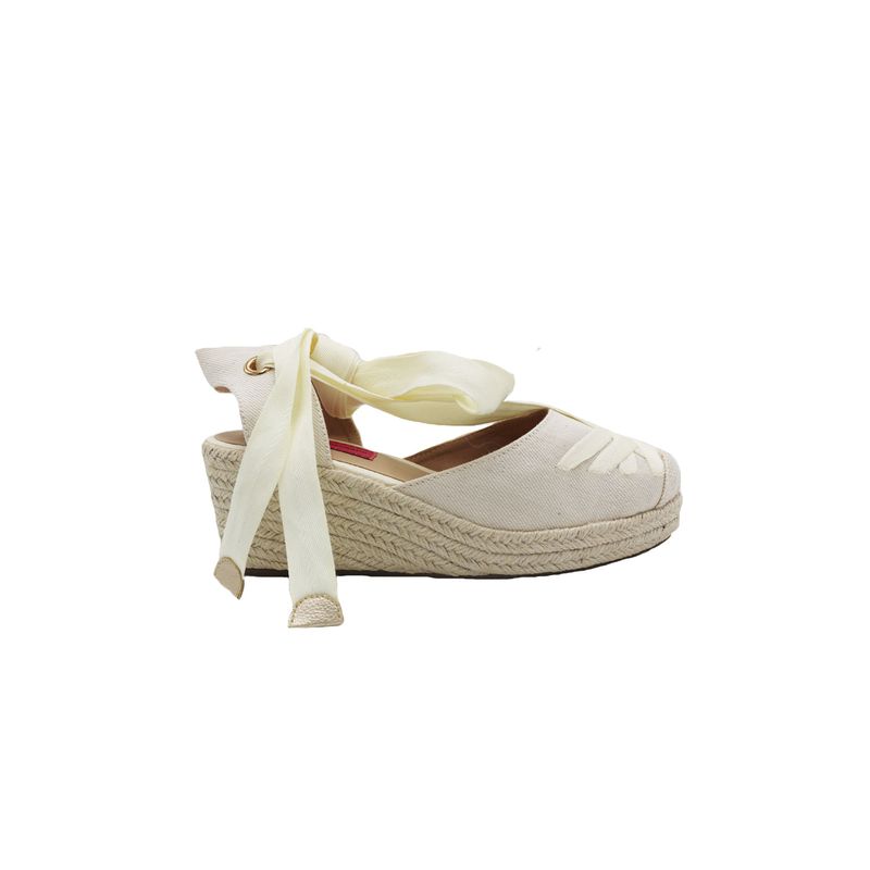 MERCEDES CAMPUZANO - Spadrilla Plataforma Serene Mercedes Campuzano de Mujer Beige